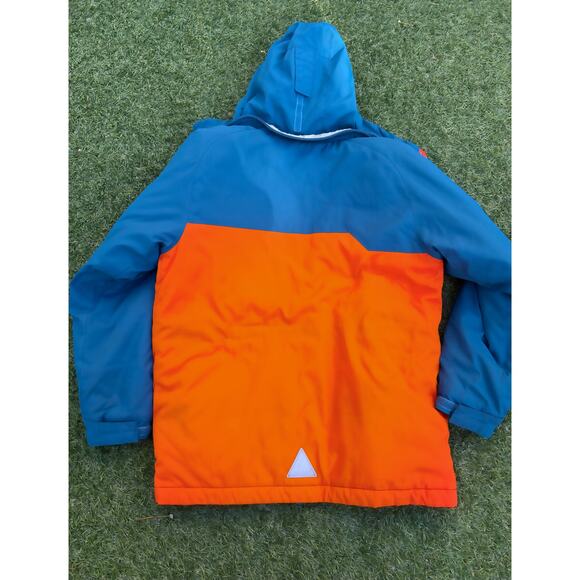 L.L.Bean Kids Thinsulate Winter Jacket M 10-12 – Orange/Teal Colorblock - Picture 3 of 7